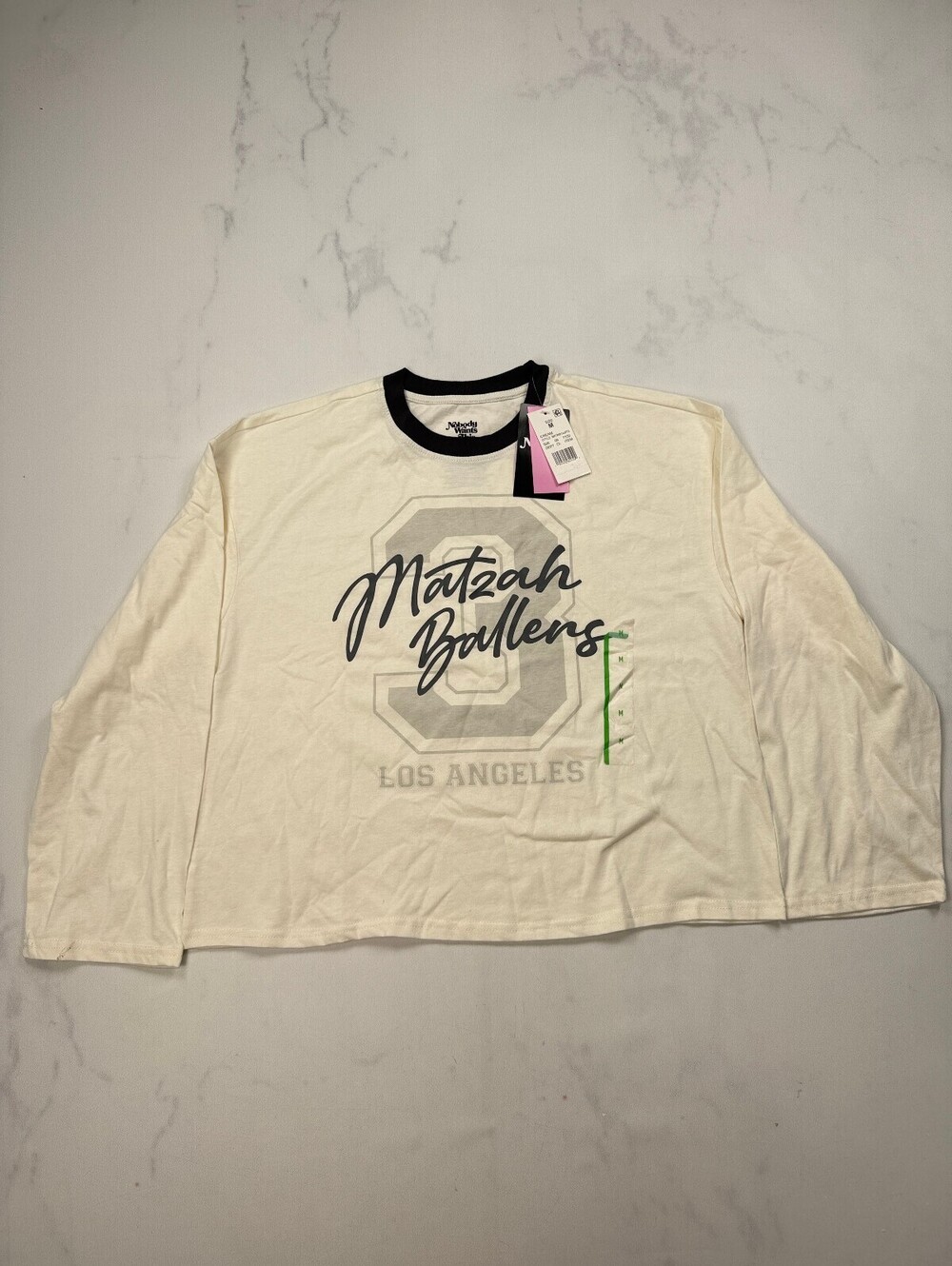 Nobody Wants This Matzah Ballers Blouse Cream Current Graphic - Womens M